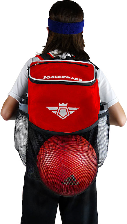 MIER Basketball Backpack Soccer Bag with Shoes Ball Compartment, Purple Red